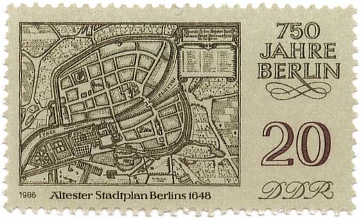 750 Jahre Berlin - Ã„ltester Stadtplan Berlins 1648
