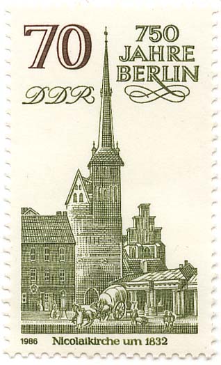 750 Jahre Berlin - Nicolaikirche um 1832
