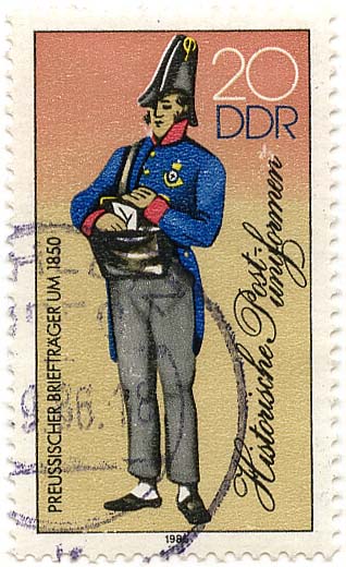 Historische Postuniformen - Preussischer BrieftrÃ¤ger um 1850
