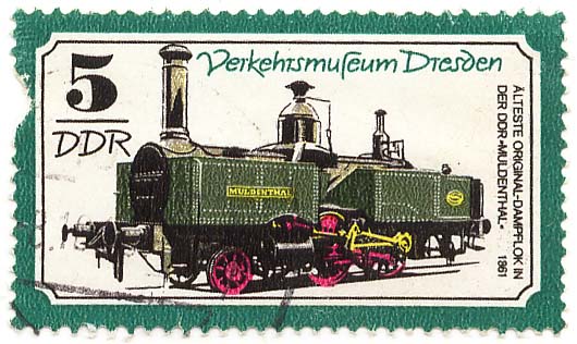 Verkehrsmuseum Dresden - Ã„lteste Original-Dampflok in der DDR -Muldenthal- 1861
