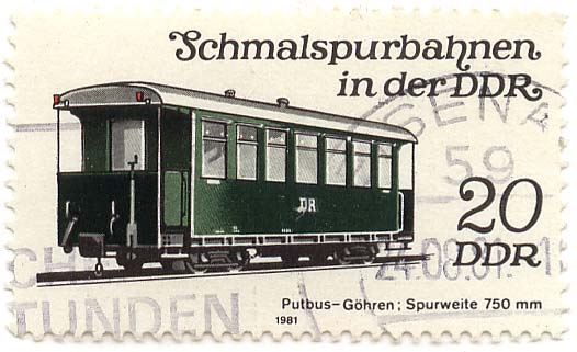 Schmalspurbahnen in der DDR - Putbus - GÃ¶hren, Spurweite 750mm
