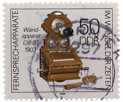 Fernsprechapparate im Wandel der Zeiten - Wandapparat OB 03 - 1903
