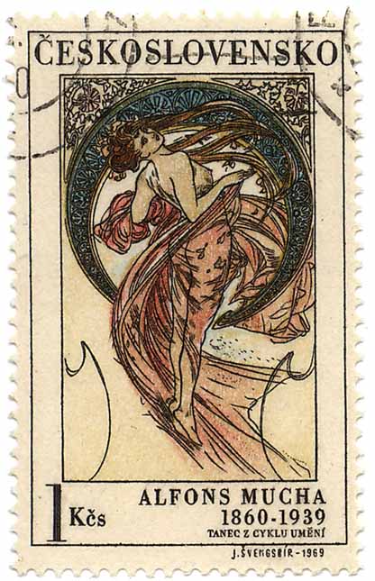 Alfons Mucha - 1860-1939 - Tanec z Cyklu UmÄ›nÃ­