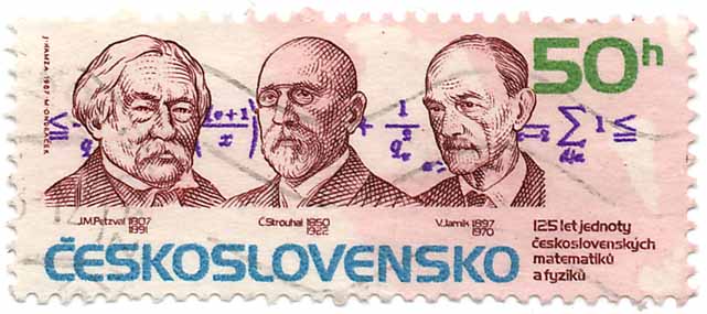 125 Let Jednoty ÄŒeskoslovenskych MatematikÃº
 a FyzikÃº - J.M. Petzval (1807-1891) - C. Strouhal (1850-1922) - V. Jarnik (1897-1970)