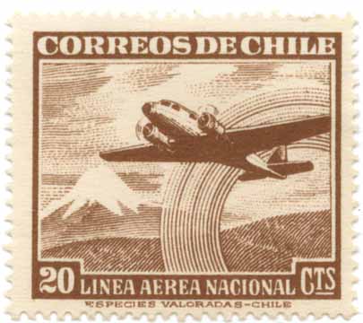Correos de Chile - Linea Aerea Nacional especies valoradas