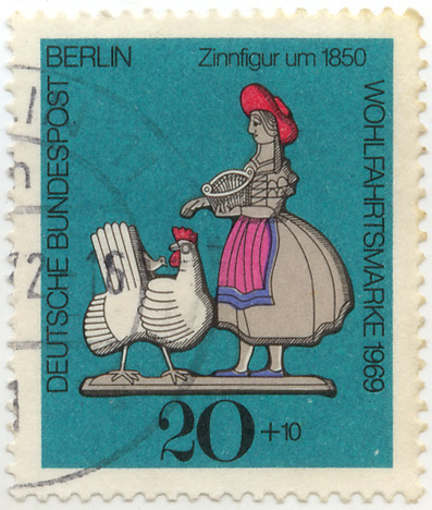 Zinnfigur um 1850 - Wohlfahrtsmarke 1969