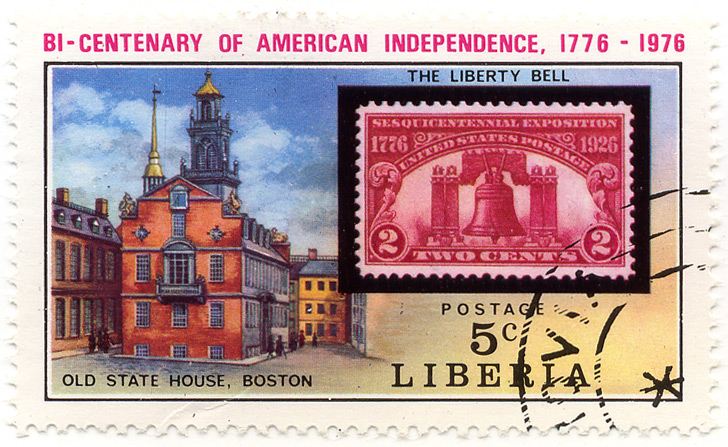 Bi-centenary of American Independence 1776-1976 - The liberty Bell - Old state house, Boston