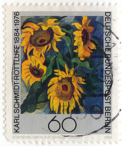 Karl Schmidt-Rottluff 1884-1976 - Sonnenblumen auf grauem Grund