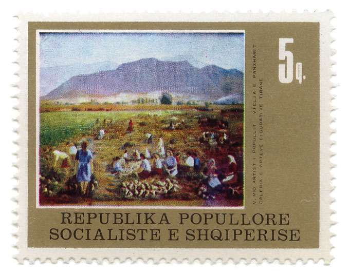 Republika Popullore Socialiste e Shqiperise - V. mio artist | popullit - vjelja e panxharit - Galeria e Arteve Figurative Tirane
