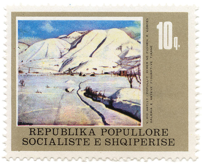 Republika Popullore Socialiste e Shqiperise - V. mio artist | popullit - Dimer ne fushen e korces - Galeria e Arteve Figurative Tirane