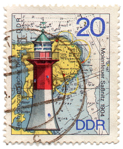 Seehydrographischer Dienst der DDR - Molenfeuer SaÃŸnitz 1904