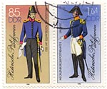 Historische Postuniformen - Preussischer Postbeamter um 1850 | Meklenburger Postbeamter um 1850 