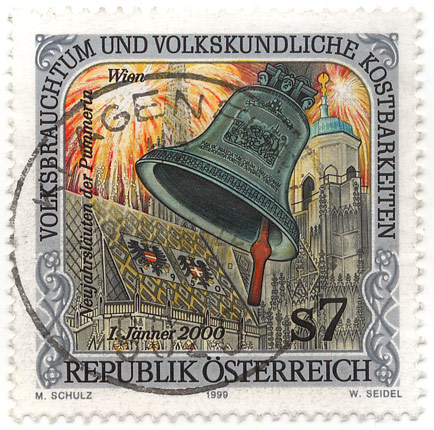 Volksbrauchtum und Volkskundliche Kostbarkeiten - NeujahrslÃ¤uten der Pummerin Wien 1. JÃ¤nner 2000